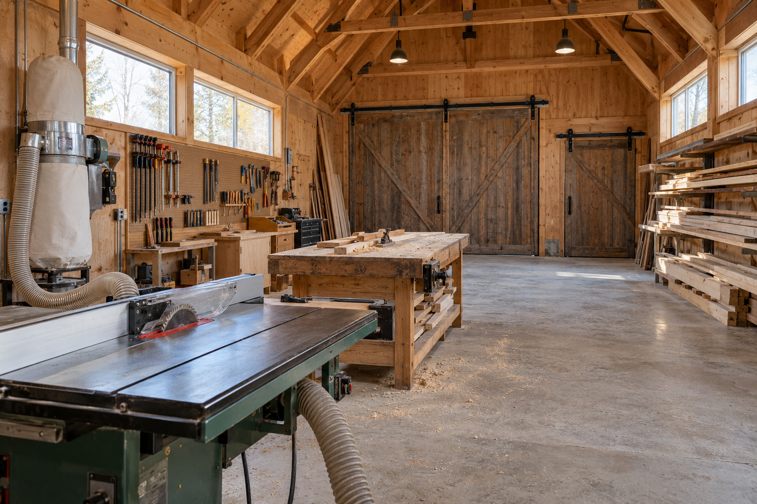 Workshop / Woodworking Shop garage conversion example