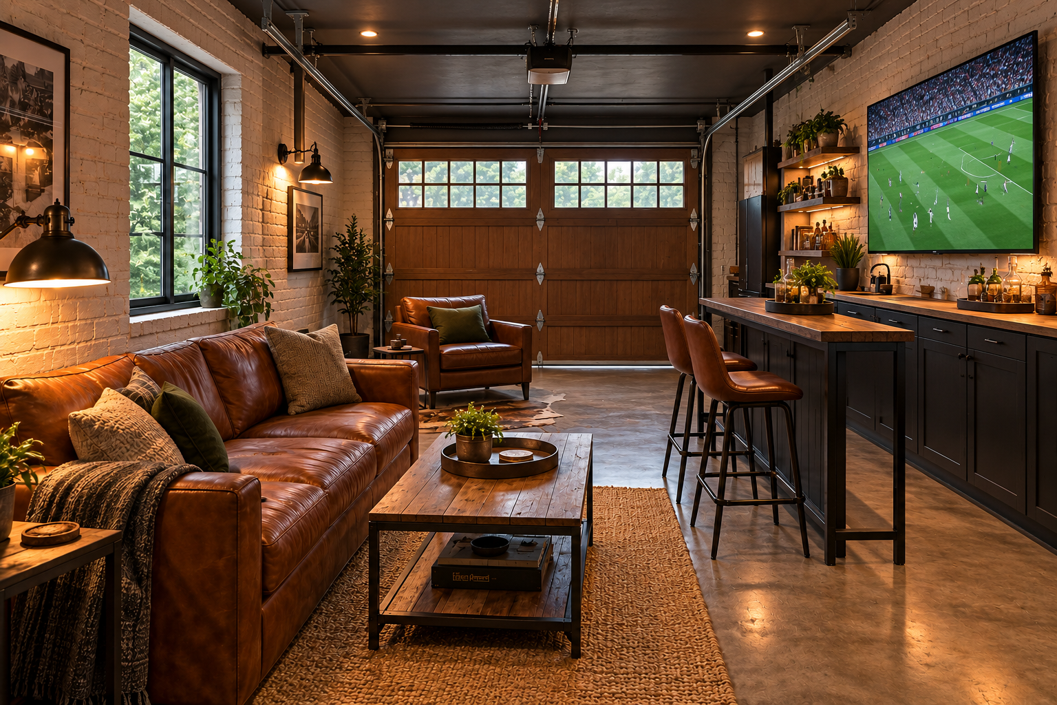 Man Cave garage conversion example
